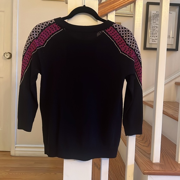 J.Crew Embroidered Tippi Sweater Size Small Navy Blue - Picture 6 of 7
